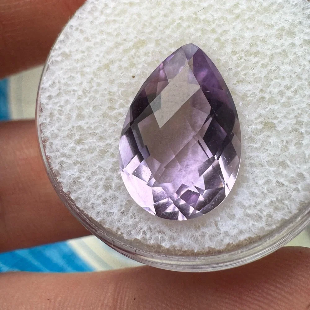 5.25ctw genuine pear amethyst loose in gem jar - Picture 1 of 15